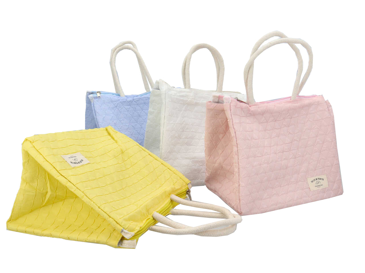 Borsa in tessuto con manici assortito