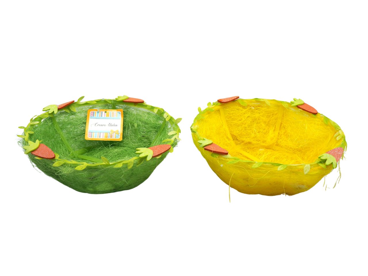 Linea impagliata cestino con carote d.20cm 2 assortimenti