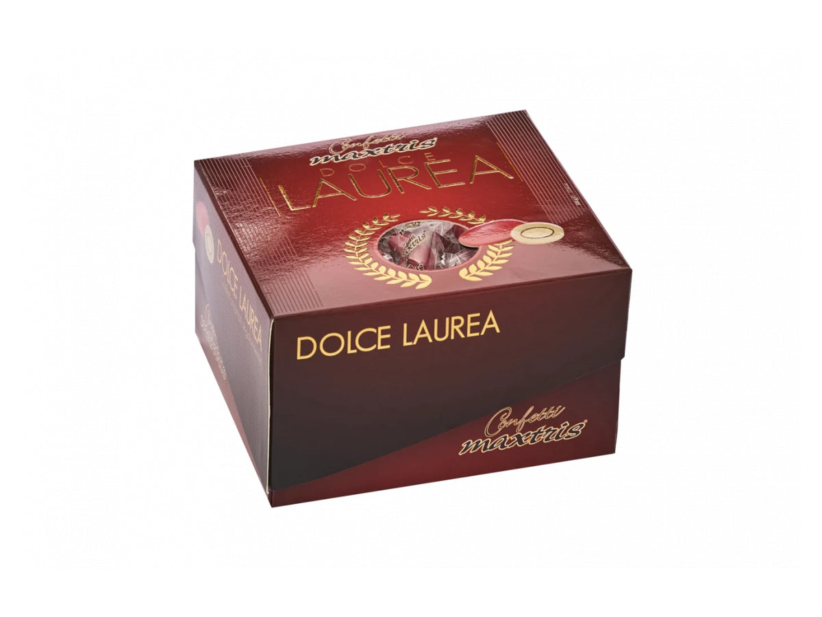 Confetti Maxtris Dolce Laurea Rosso ricoperti di cioccolato fondente e bianco per bomboniere - 500gr