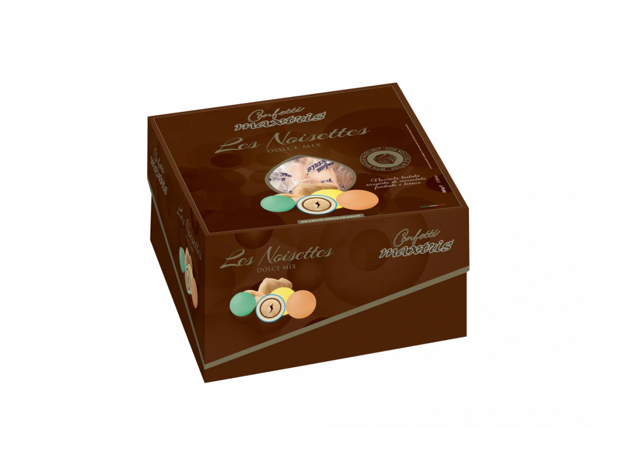 Confetti Maxtris Dolce Mix ricoperti di cioccolato fondente e bianco per comunione - Les Noisettes - 500gr