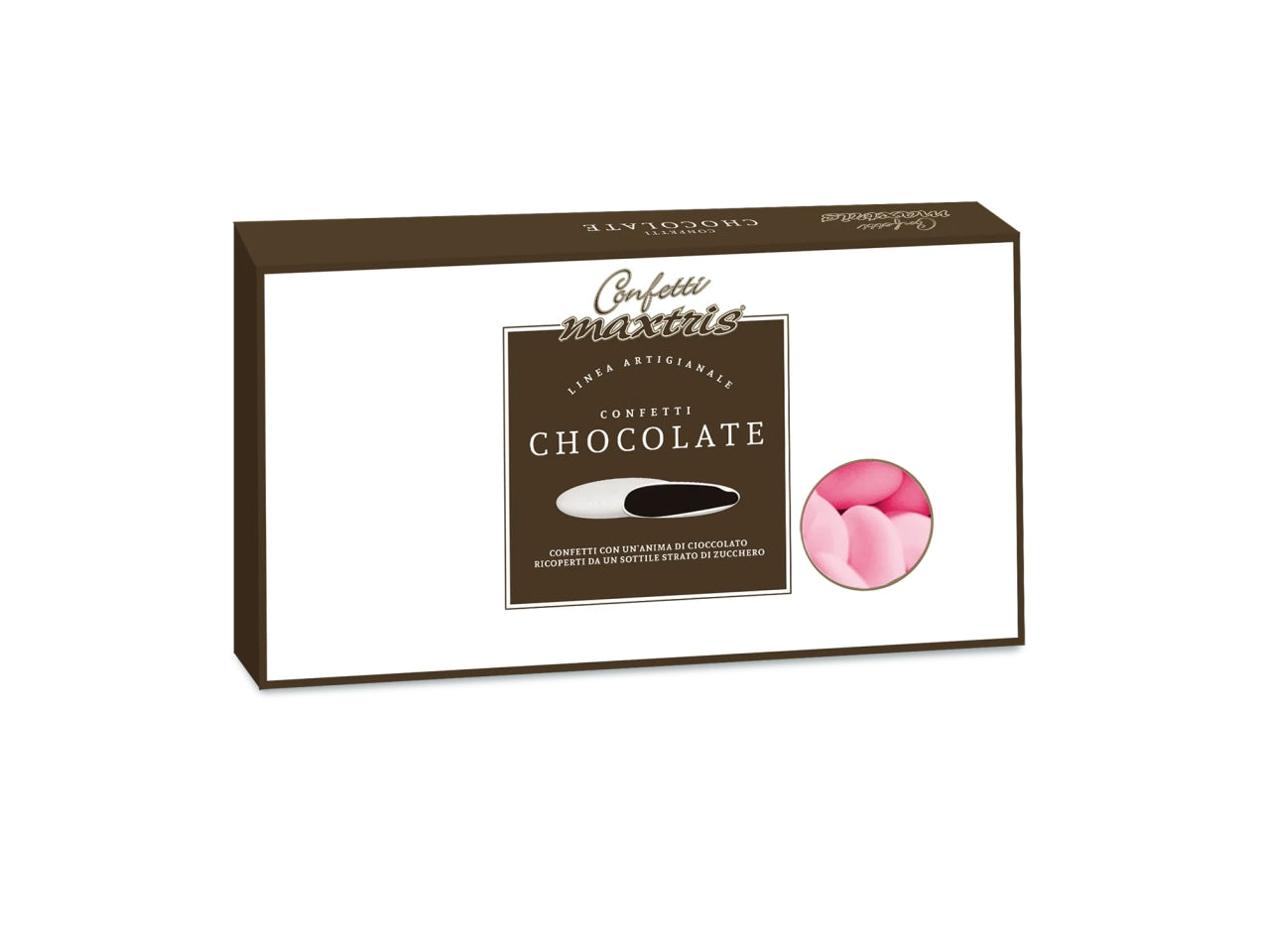 Confetti Maxtris Chocolate Rosa al cioccolato fondente per bomboniere da nascita e battesimo - Artigianale - 1kg