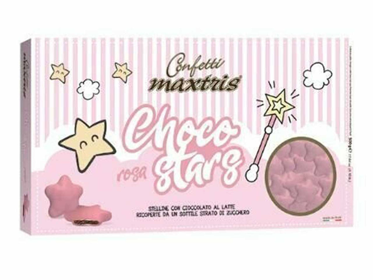 Confetti Maxtris Stelline Rosa per bomboniere da nascita e battesimo bimba - 500gr