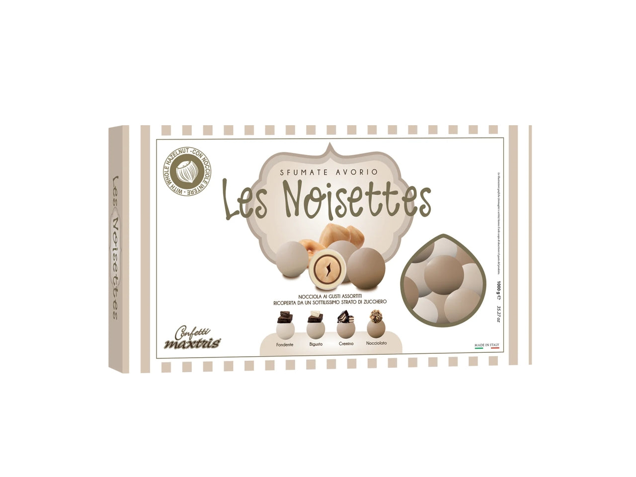 Confetti Maxtris Sfumati Avorio in gusti assortiti per bomboniere - Les Noisettes - 1kg