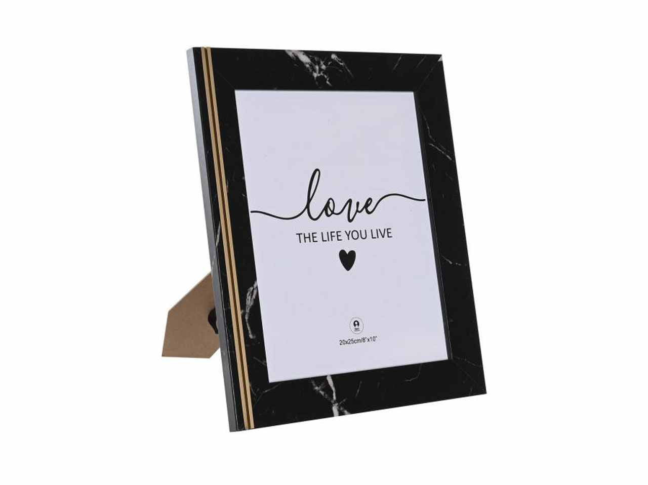 Cornice portafoto 20x25cm mdf metallo 25,8x1,5x30,8cm nero
