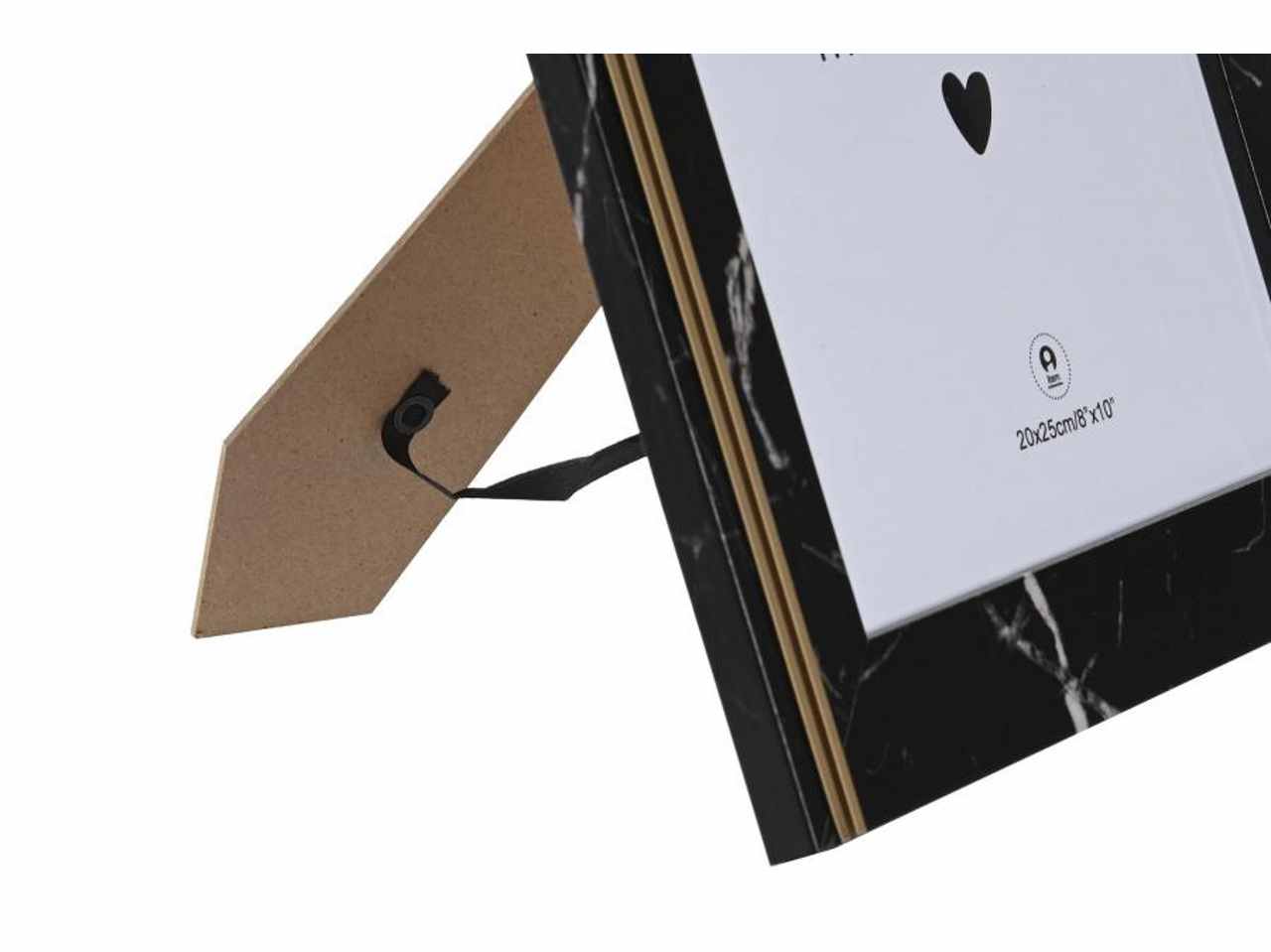 Cornice portafoto 20x25cm mdf metallo 25,8x1,5x30,8cm nero