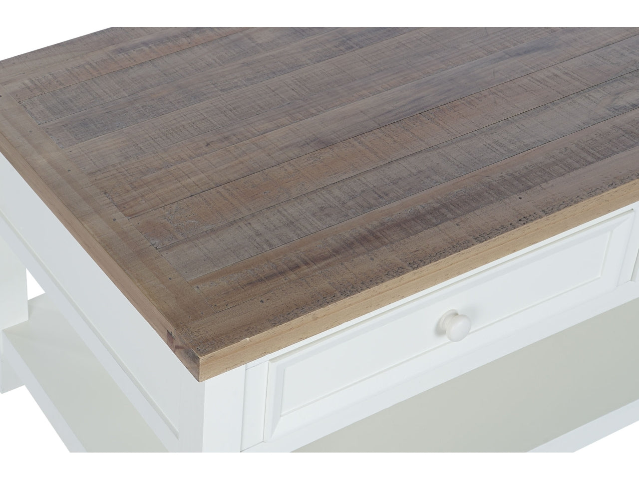 Mesa cafe in paulownia misura 114x60x46cm con 2 cassetti colore beige