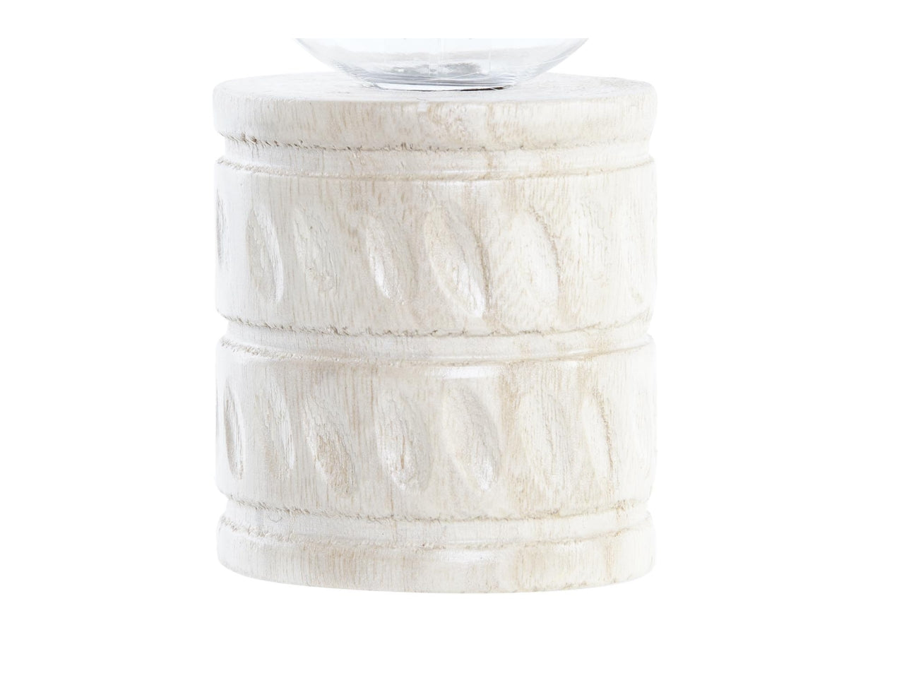 Lampada da tavolo in legno naturale stile boho con alimentazione a batteria, uso interno 8x17 cm - Item