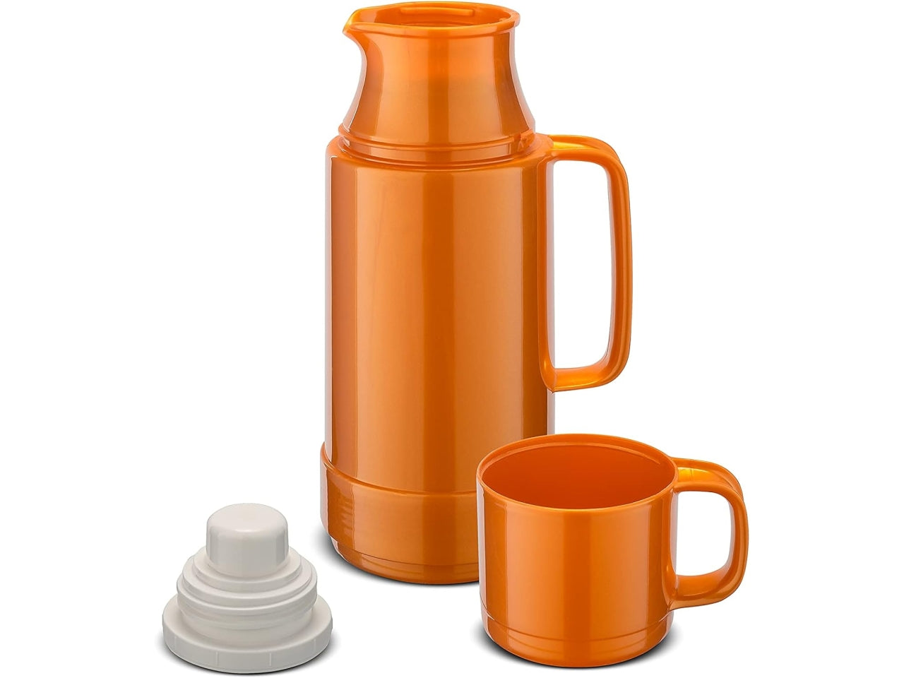 Bottiglia termica 750 ml shiny fox arancione con tazza per bevande calde e fredde - Rotpunkt