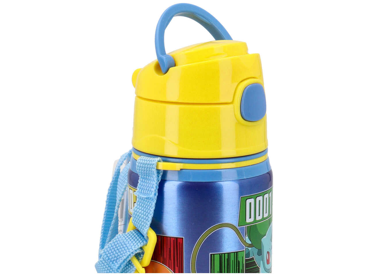 Borraccia Pokemon in alluminio 600 ml con tracollina regolabile 7x22 cm
