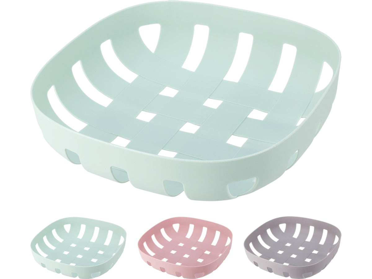 Cesto frutta in plastica 26x6cm in colori assortiti