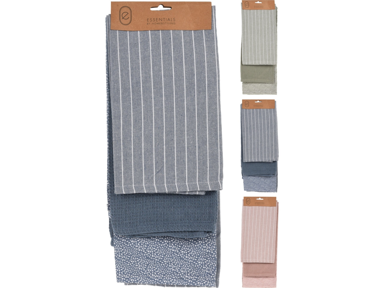 Set 3 strofinacci in cotone 70x45cm - colori assortiti