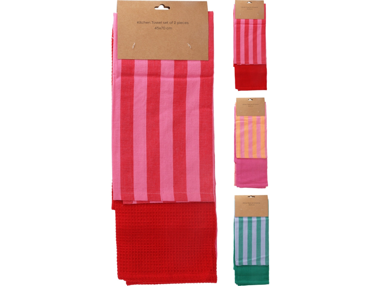 Set 2 pezzi strofinacci in cotone 70x45cm - colori assortiti