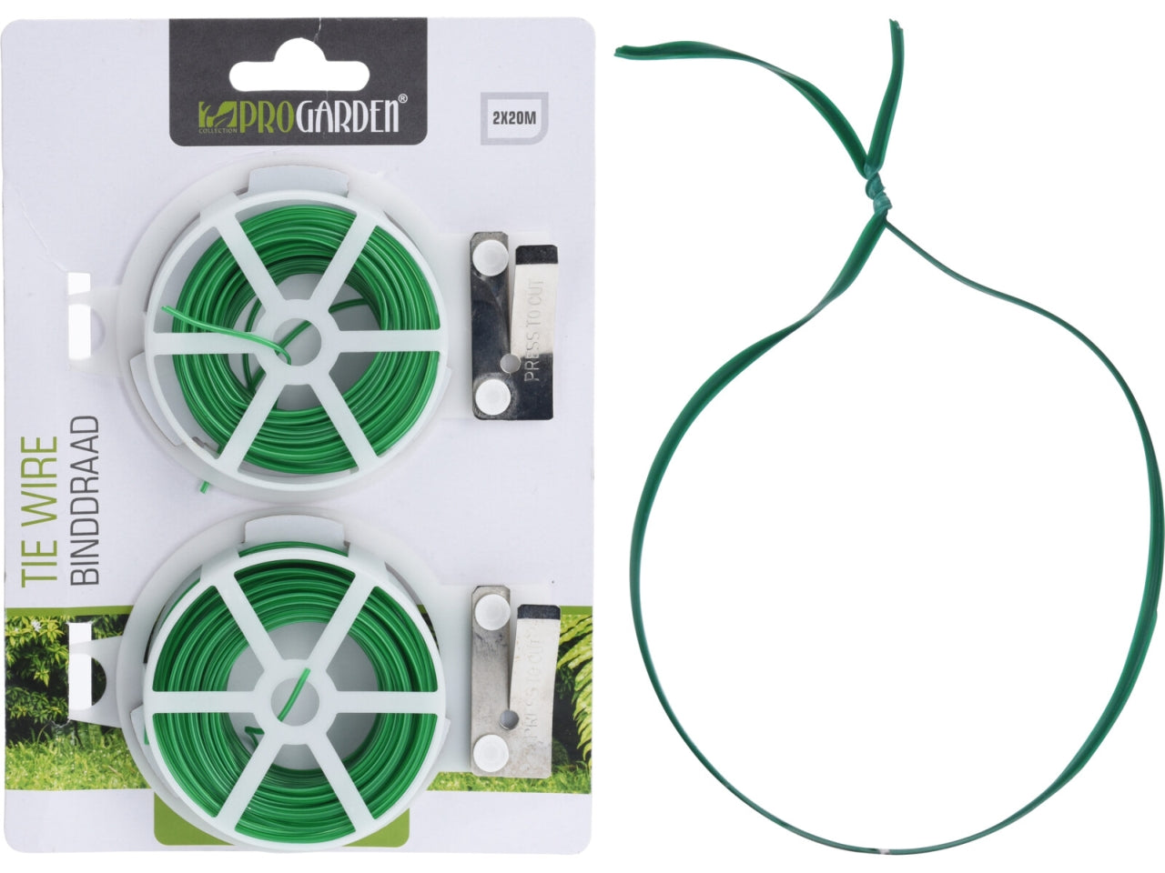 Set 2 bobine con filo in metallo da 20mt color verde