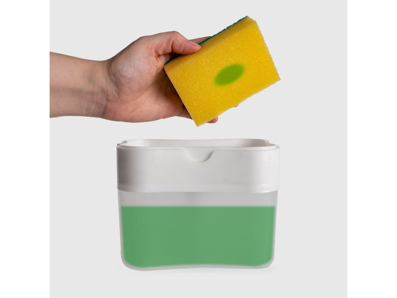 Set dosatore vulcano + spugna per detergente stoviglie