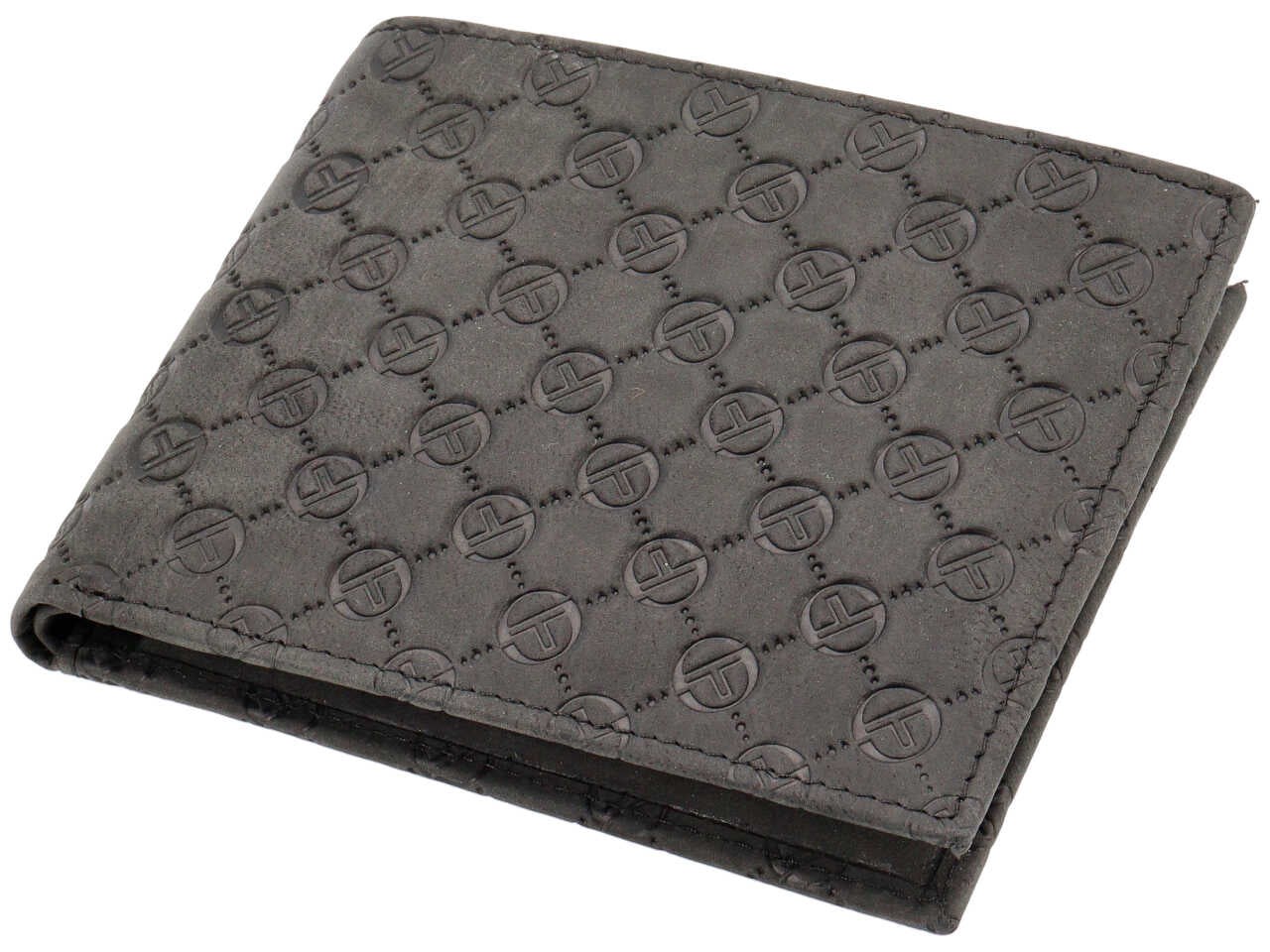 Portafoglio da uomo in pelle nero con logo e portacarte estraibile, 10x13 cm - Sergio Tacchini