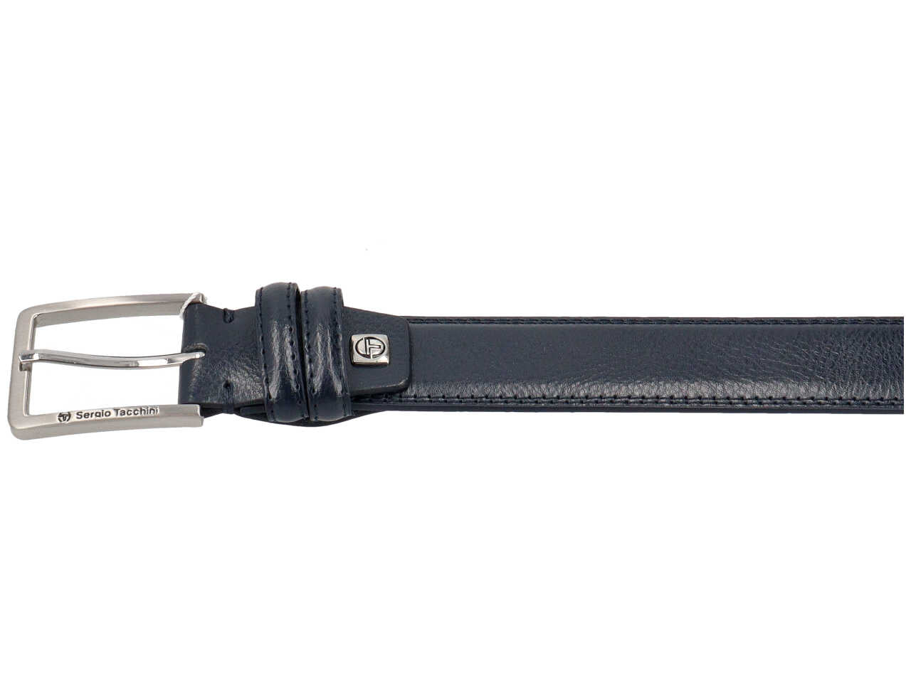 Cintura da uomo blu in pelle martellata, altezza 3,5 cm in taglie assortite dalla 115 alla 130 - Sergio Tacchini
