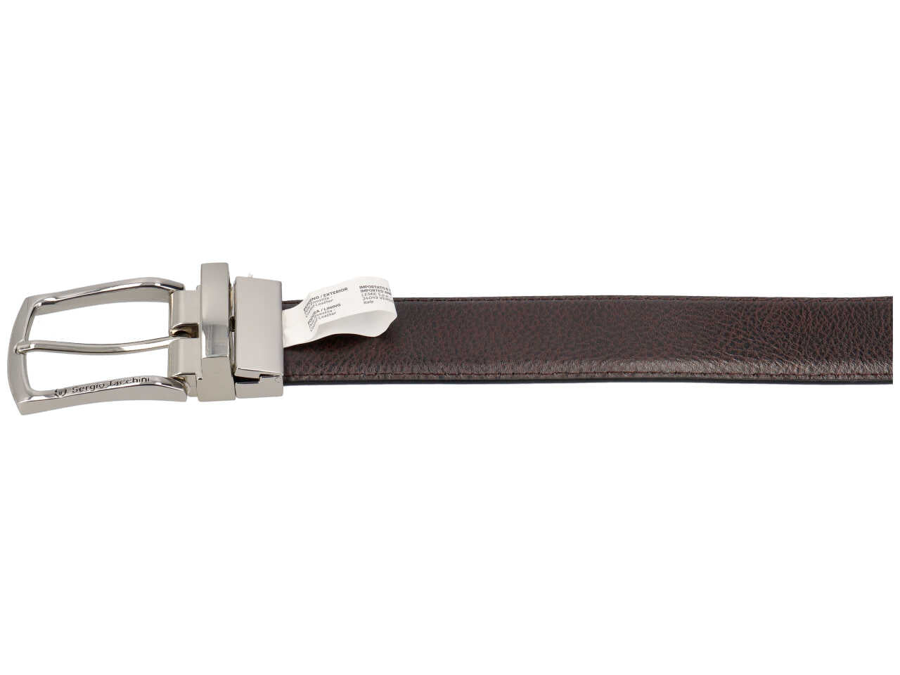Cintura da uomo in pelle reversibile nera e testa di moro, altezza 3,5 cm in taglie assortite dalla 115 alla 130 - Sergio Tacchini