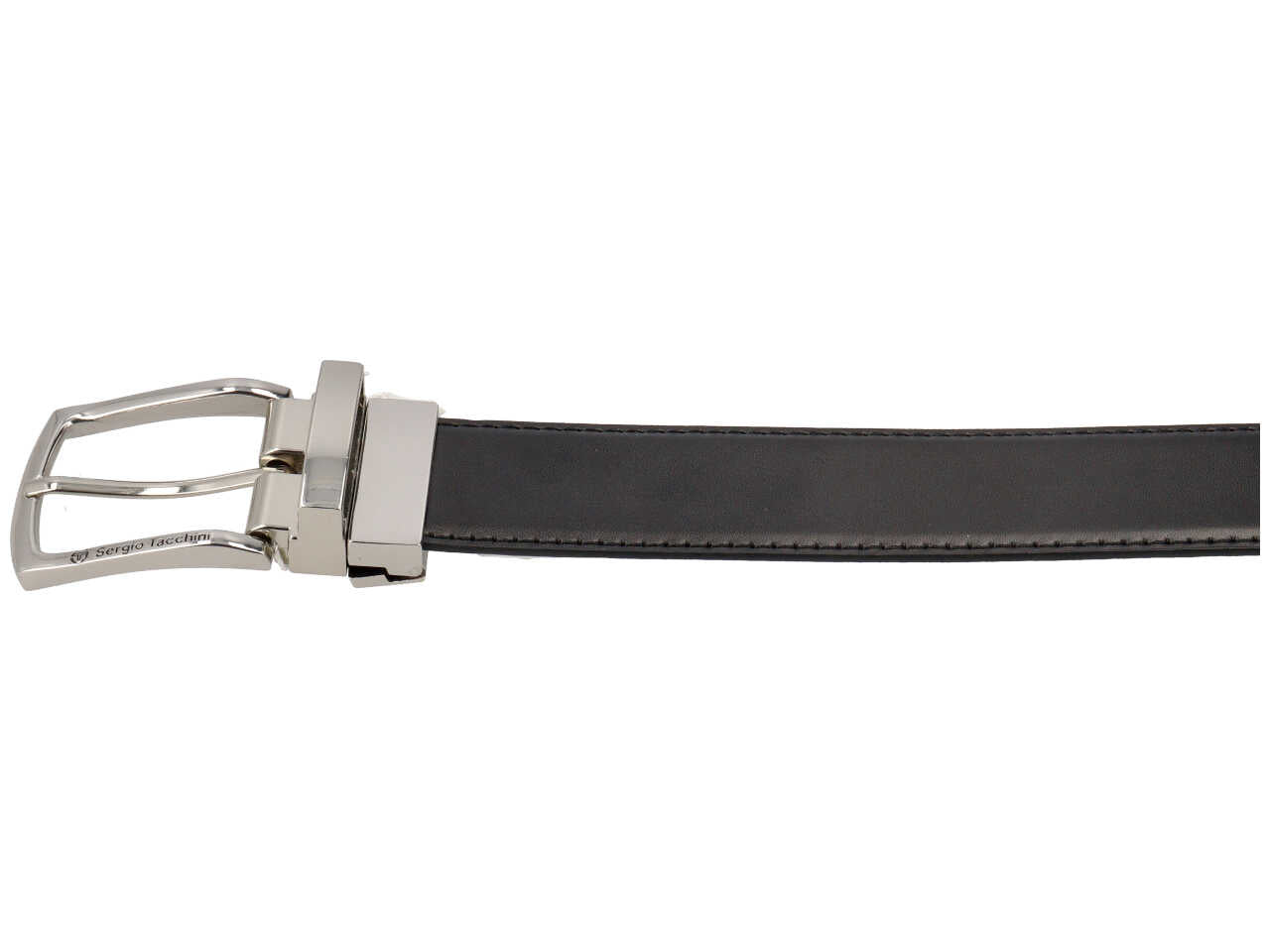 Cintura da uomo in pelle reversibile nera e testa di moro, altezza 3,5 cm in taglie assortite dalla 115 alla 130 - Sergio Tacchini