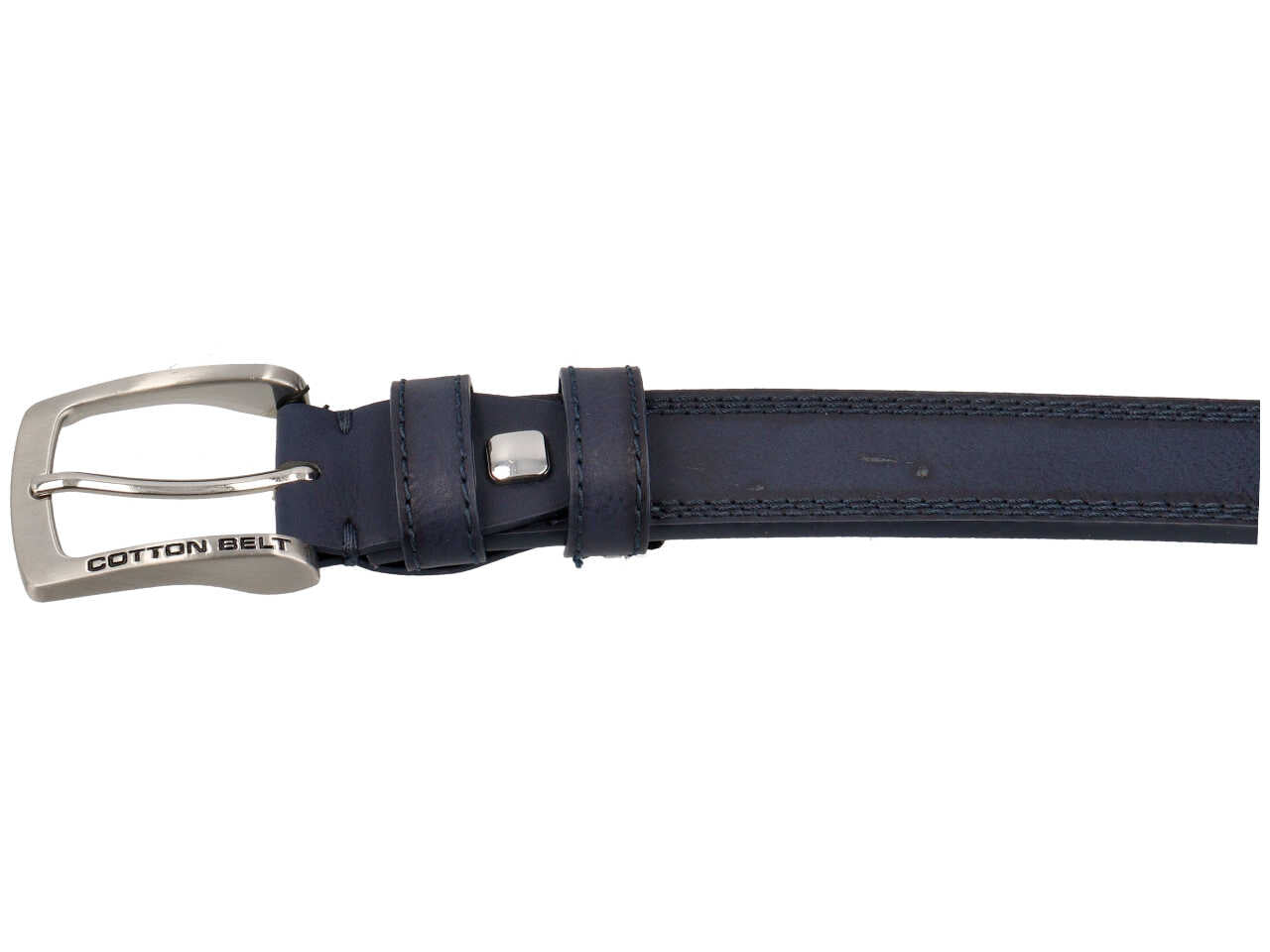 Cintura da uomo blu in pelle e rigenerato di cuoio - Cotton Belt