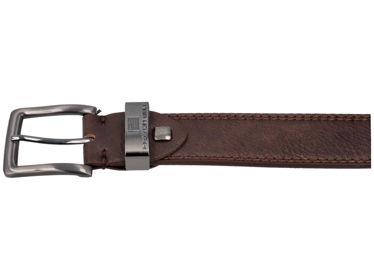 Cintura da uomo marrone in pelle e rigenerato di cuoio - Cotton Belt