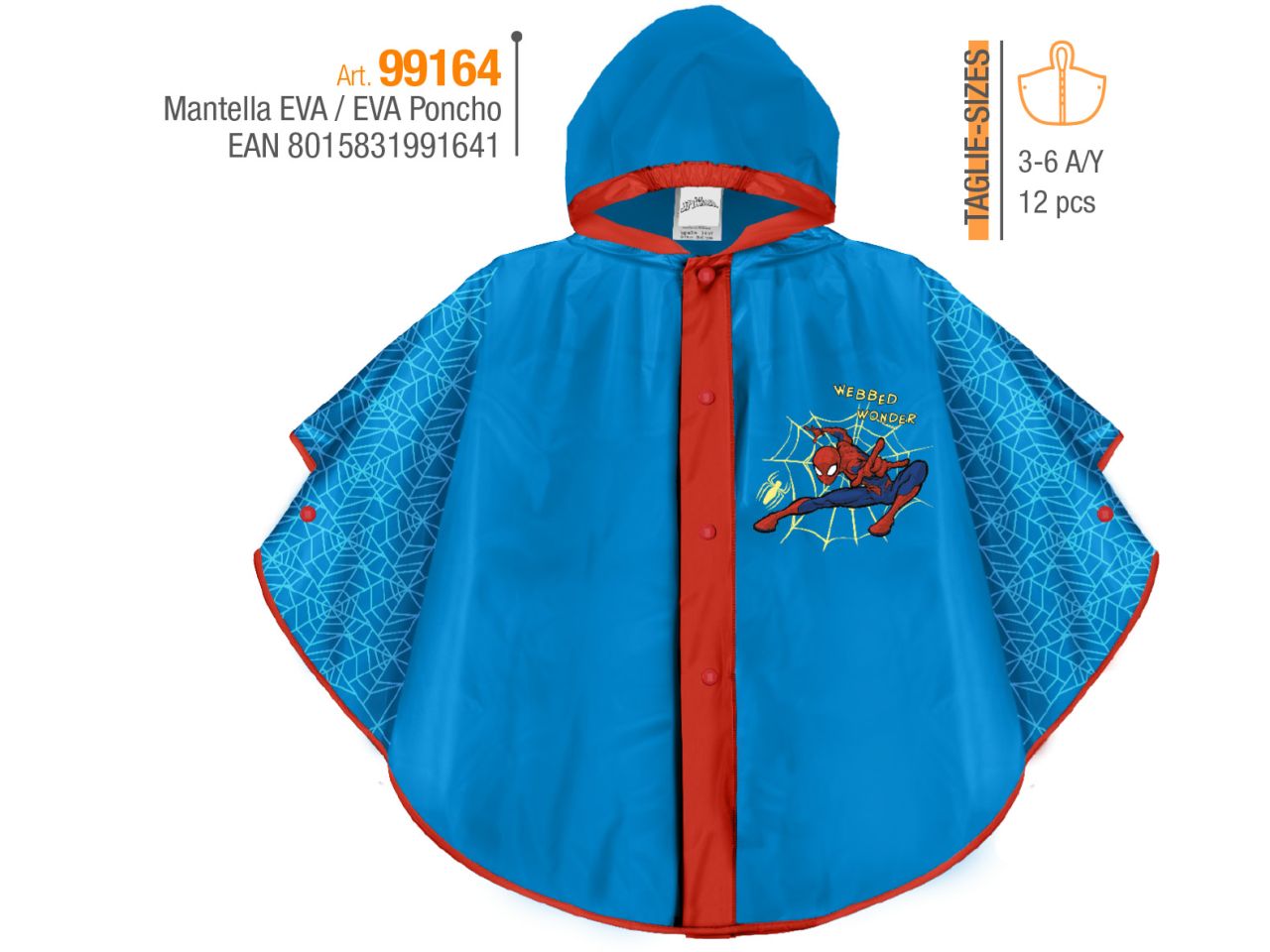 Poncho pioggia spiderman