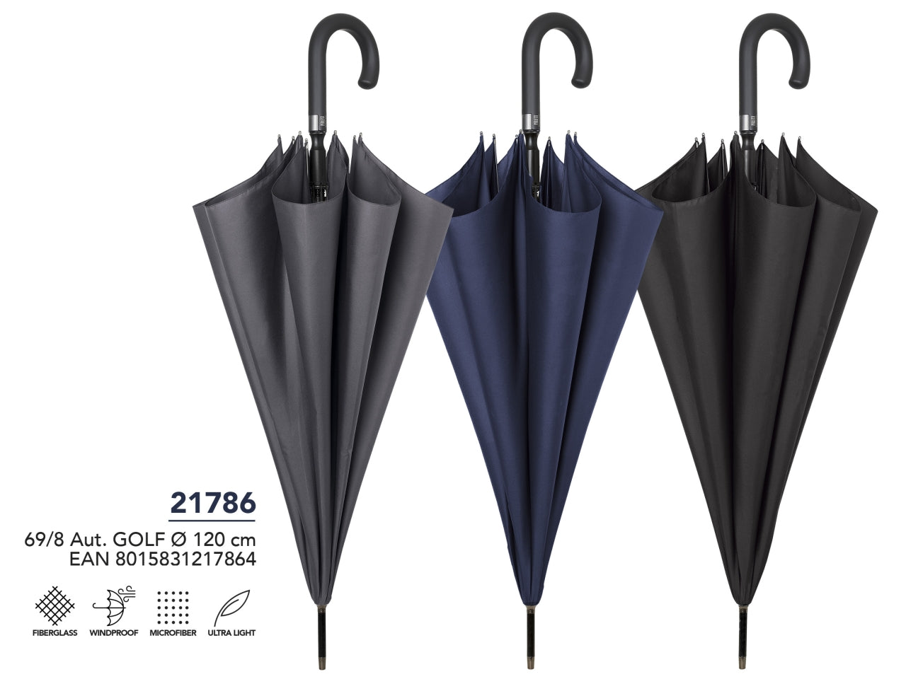 Ombrello XL con apertura automatica in 3 colori assortiti - Perletti