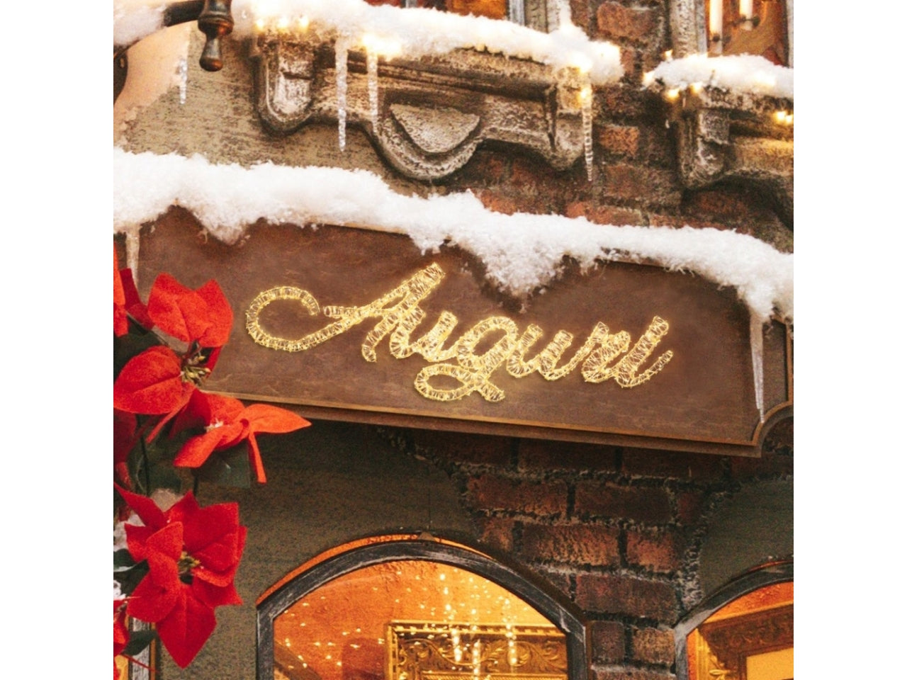 Scritta auguri 115xh.37cm 2000 microled bianco caldo e gioco di luce automatico flashled diamond, per uso interno/esterno