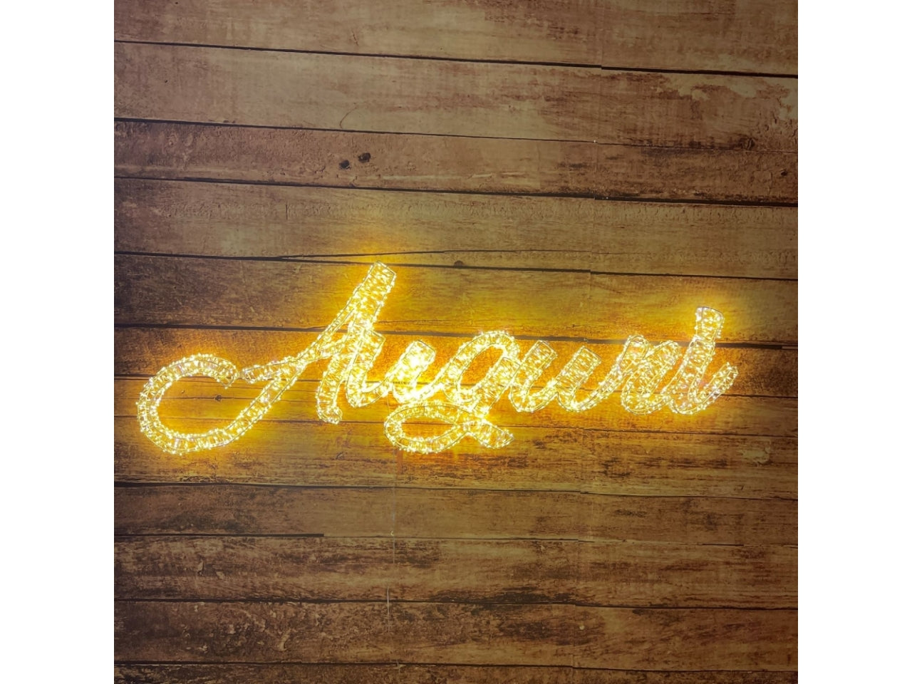 Scritta auguri 150xh.49cm 4000 microled bianco caldo e gioco di luce automatico flashled diamond, per uso interno/esterno
