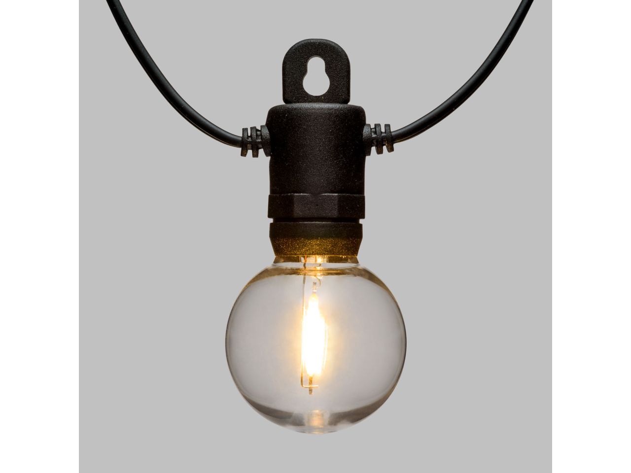 Catena di luci lineare solare misura 5m decorata party light con 12 lampadine in plastica trasparente antiurto led bianco caldo per uso esterno