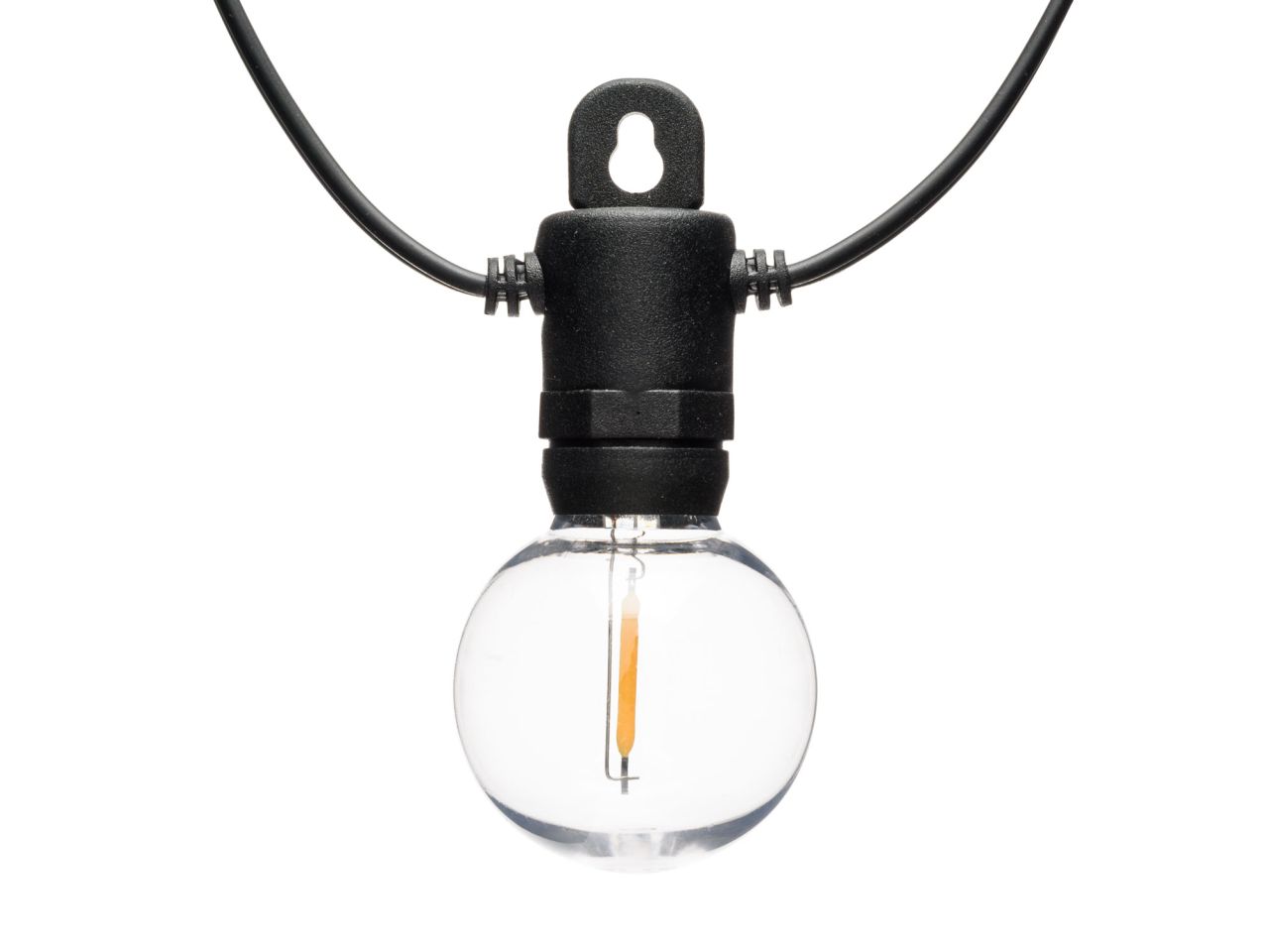 Catena di luci lineare solare misura 5m decorata party light con 12 lampadine in plastica trasparente antiurto led bianco caldo per uso esterno