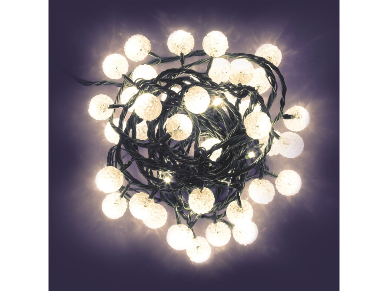 Catena di luci 40 minisfere in eva a led bianco caldo 10 m - XmasKing