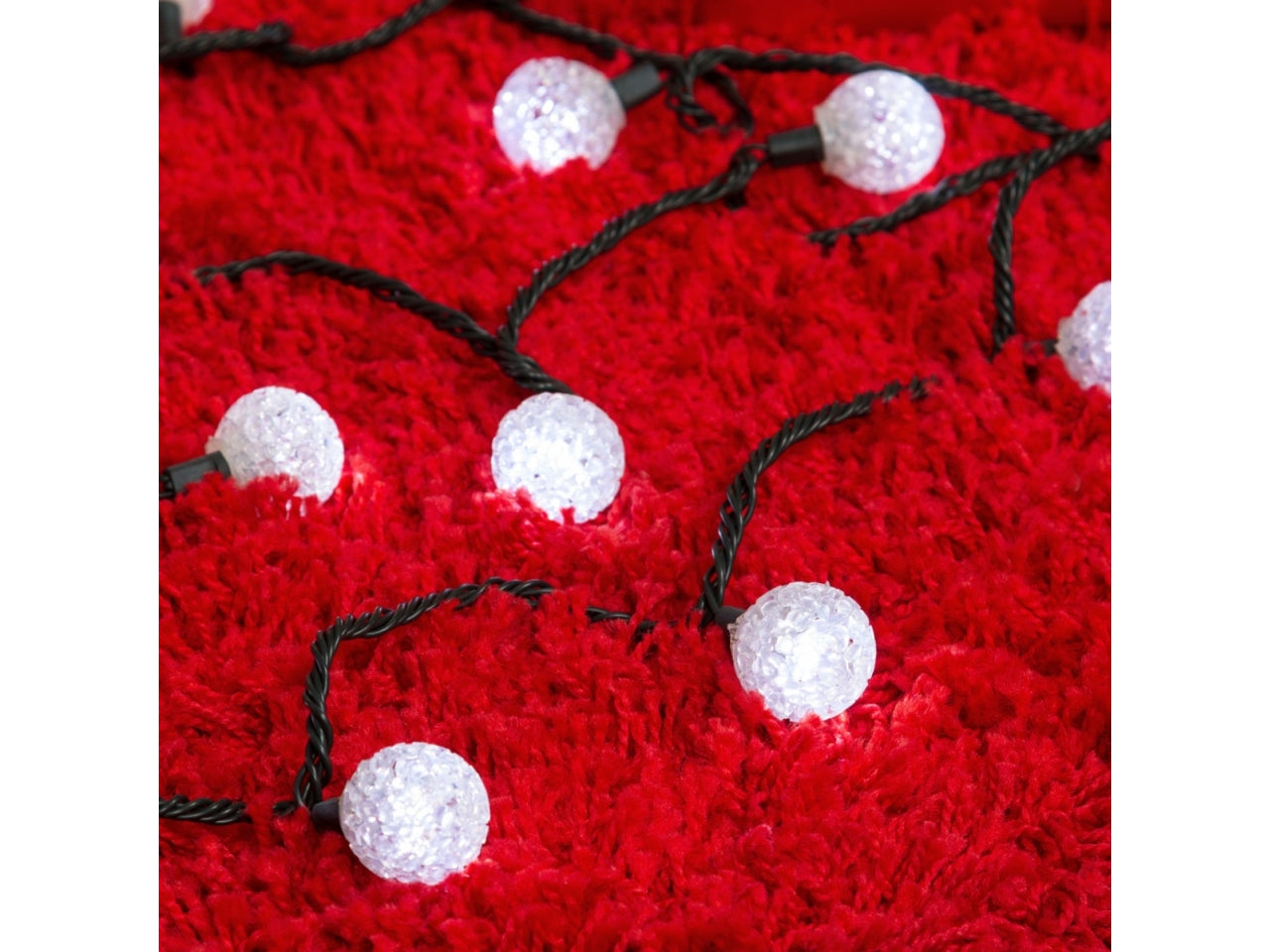Catena di luci 40 minisfere in eva a led bianco 10 m - XmasKing