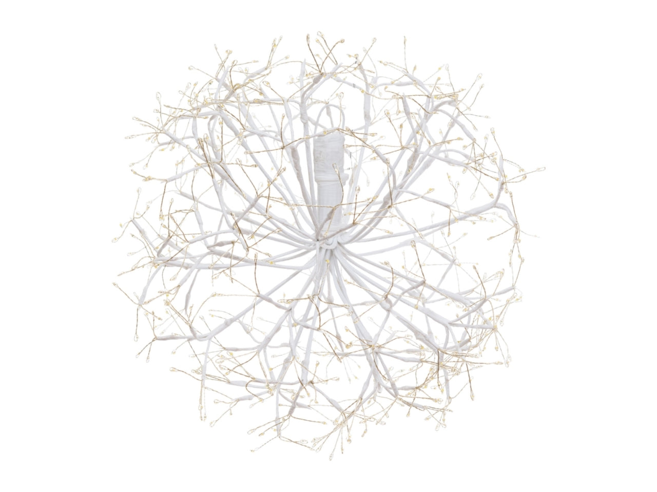 Sfera riccio 40cm ramobianco a ciuffi 576microled bianco caldo e gioco di luce flashled diamond per interno/esterno IP44