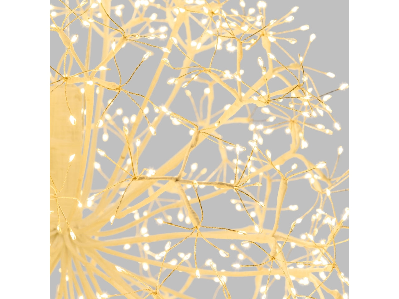 Sfera riccio 50cm ramo bianco a ciuffi 912 microled bianco caldo e gioco di luce flashled diamond per interno/esterno IP44
