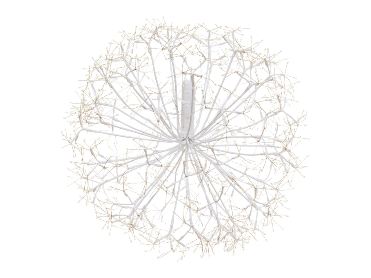 Sfera riccio 60cm ramo bianco a ciuffi 1200 microled bianco caldo e gioco di luce flashled diamond per interno/esterno IP44