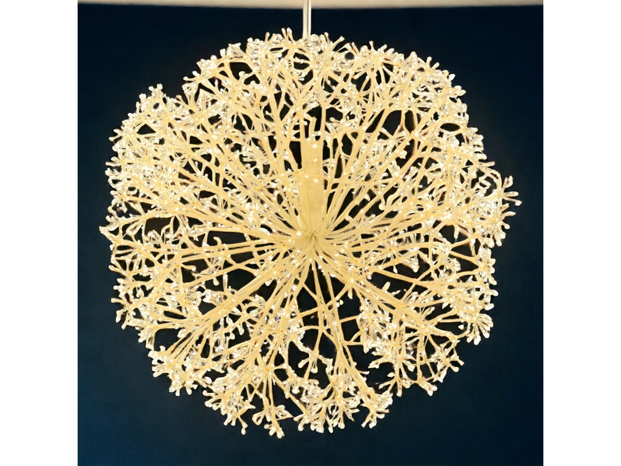 Sfera ricco bianco d.80cm 2500 microled bianco caldo d.1,5mm cavo metal flashled diamond trasformatore uso esterno/interno