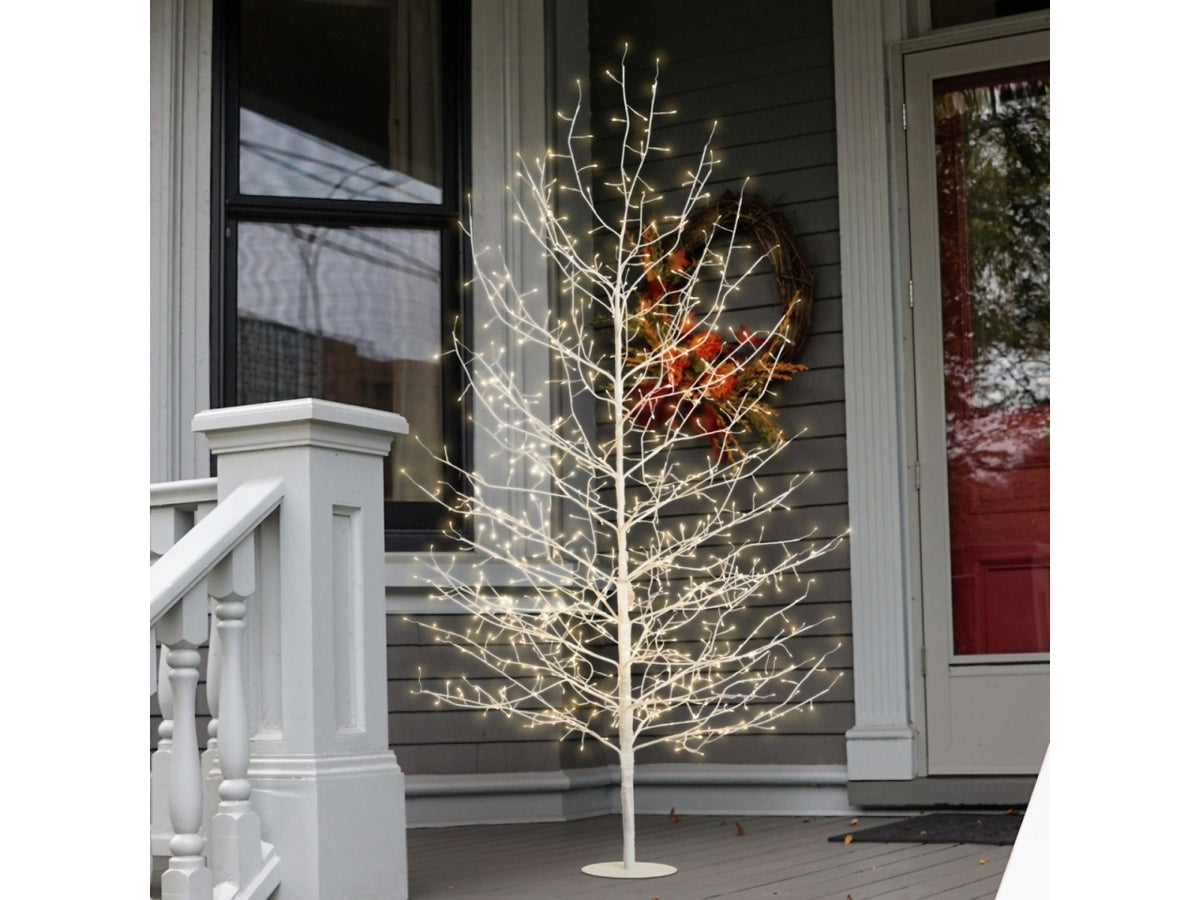 Albero tiglio 170cm ramo bianco diametro 105cm con 784microled bianco caldo e giochi di luce automatico flashled diamond per uso interno/esterno IP44