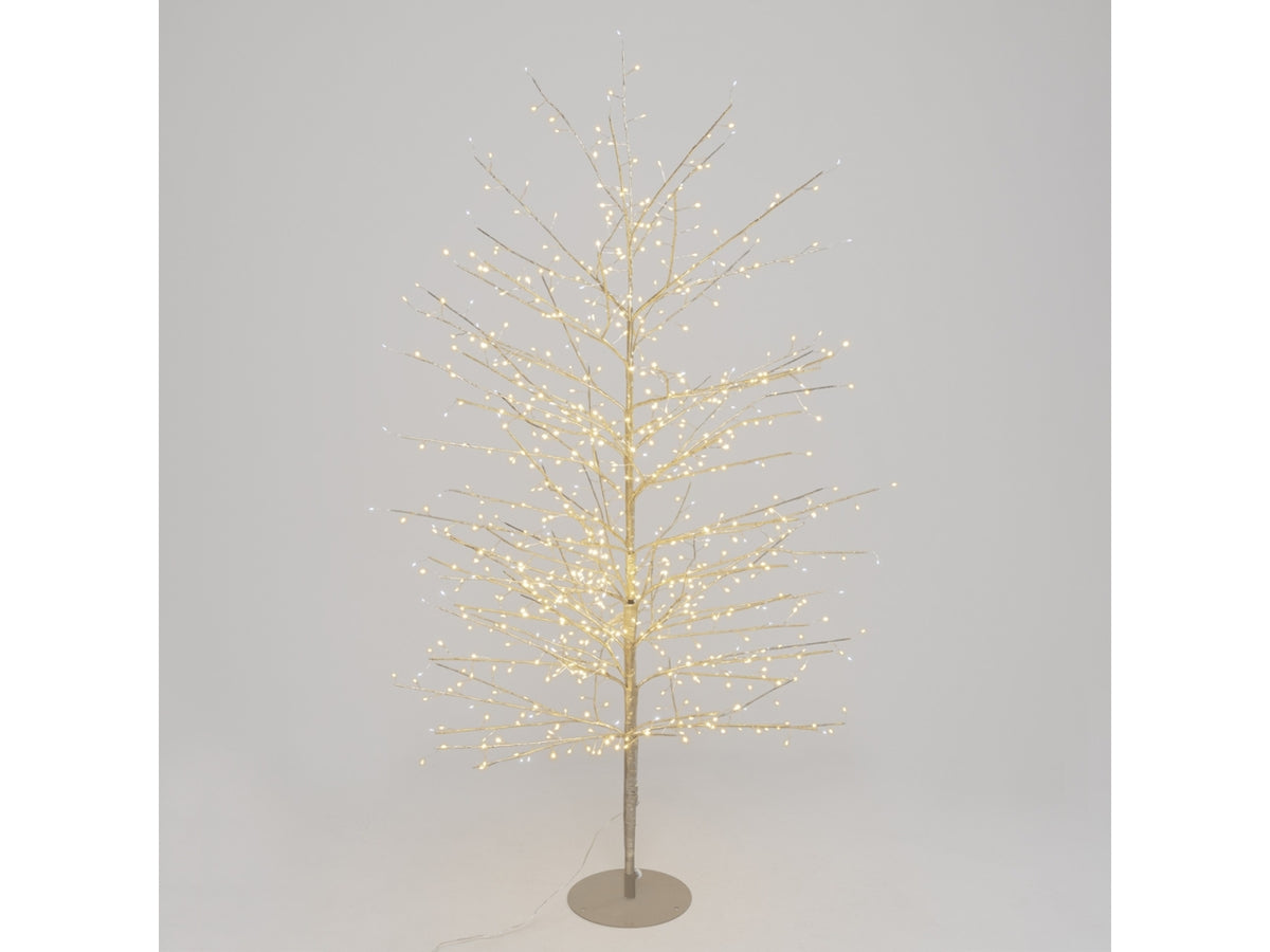 Albero tiglio 170cm ramo champagne diametro 105cm con 784microled bianco caldo e giochi di luce automatico flashled diamond per uso interno/esterno IP44