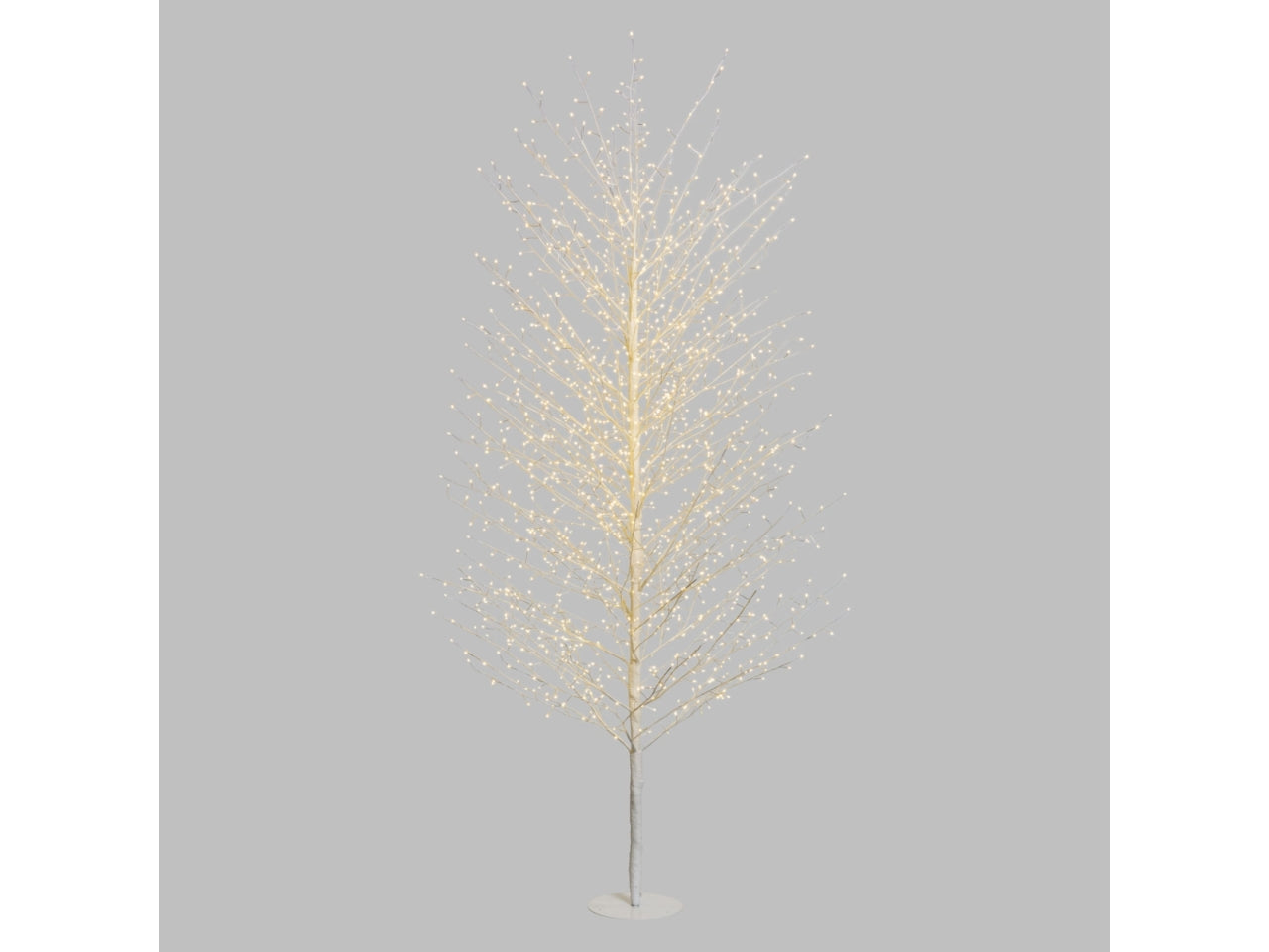 Albero tiglio 230cm ramo bianco diametro 115cm con 15600microled bianco caldo e giochi di luce automatico flashled diamond per uso interno/esterno IP44