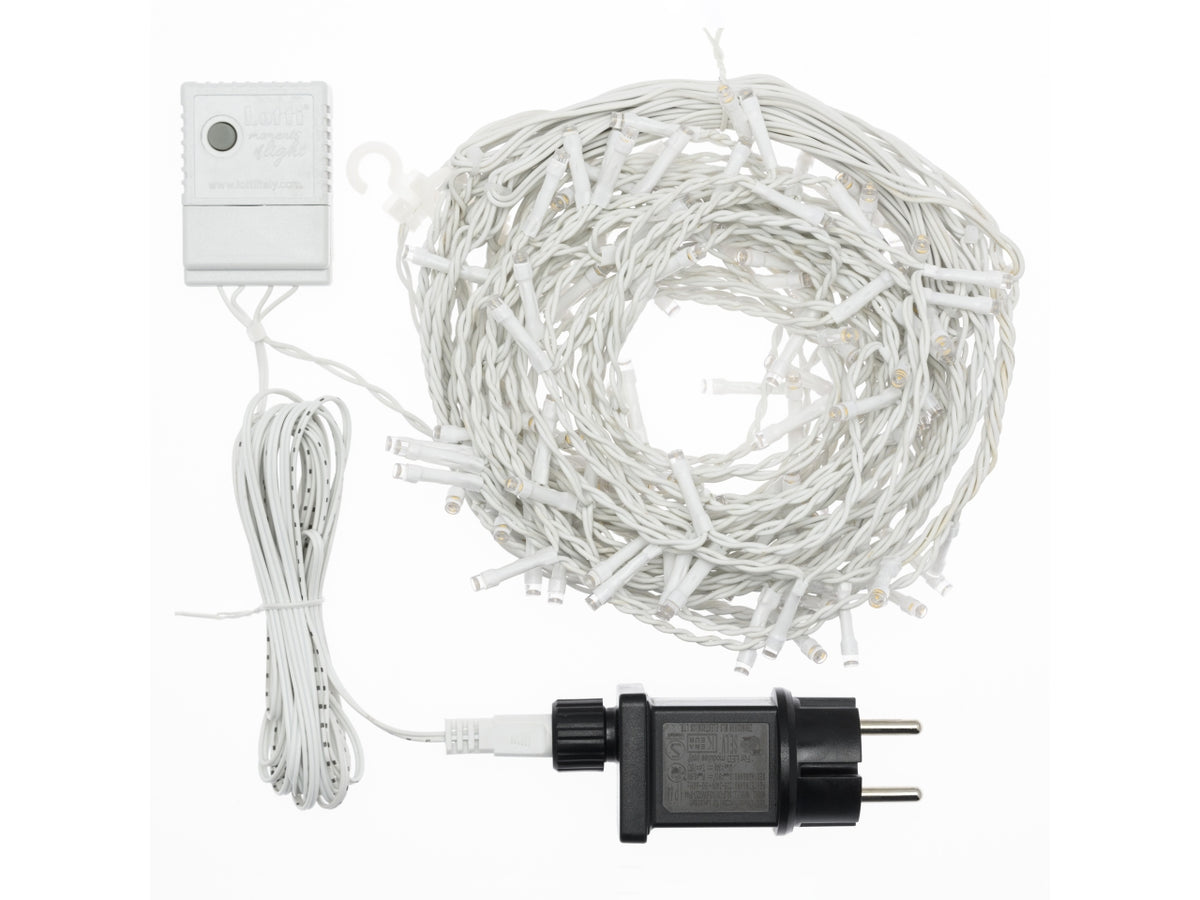 Tenda di luci 140led 360xh.90cm bianco caldo con giochi di luce, filo bianco per uso interno/esterno