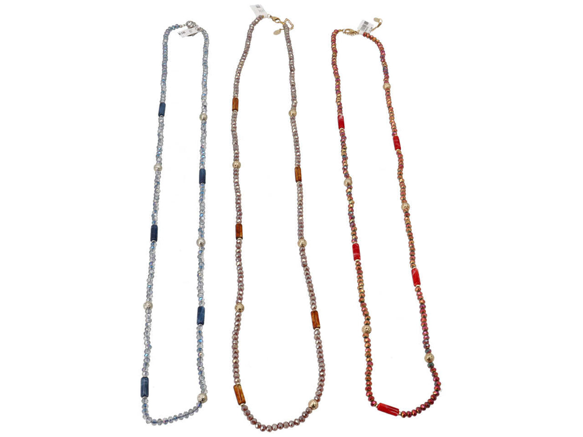 Collana in resina piu' cristallo piu' ematite