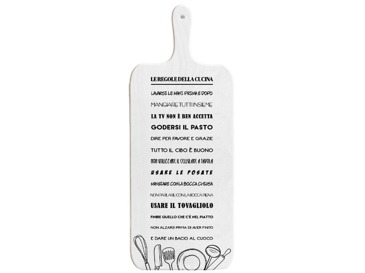 Tagliere light white 15x37cm cucina