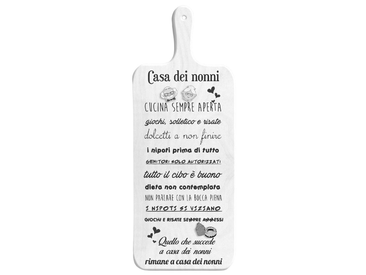 Tagliere light white 15x37cm nonni