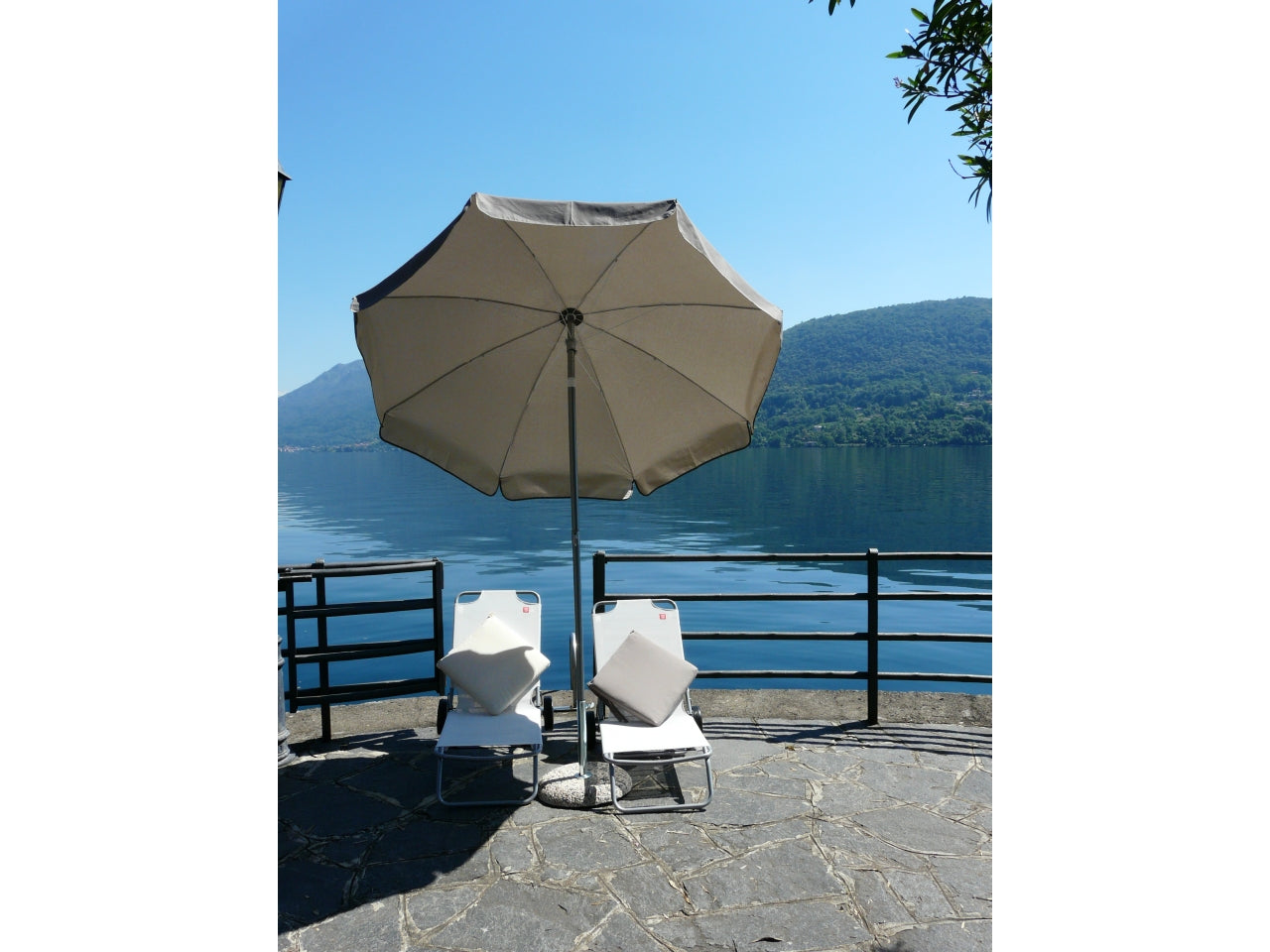 Ombrellone da spiaggia Venezia taupe ecru 100/8/33cm