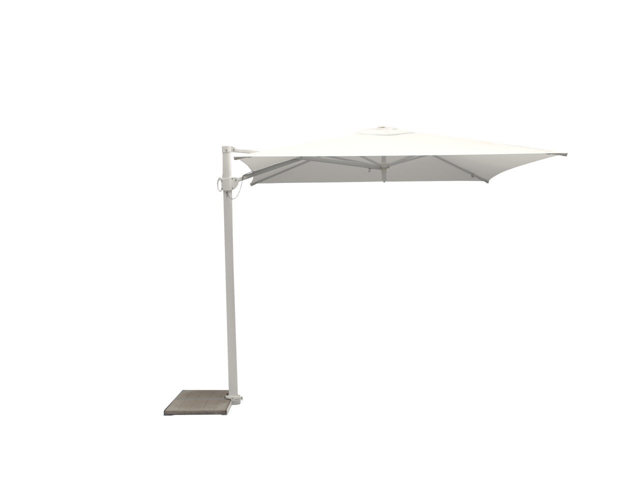 Ombrellone modello trend ice in poliestere uv 50+ con palo laterale in alluminio colore bianco misure 250x250/4