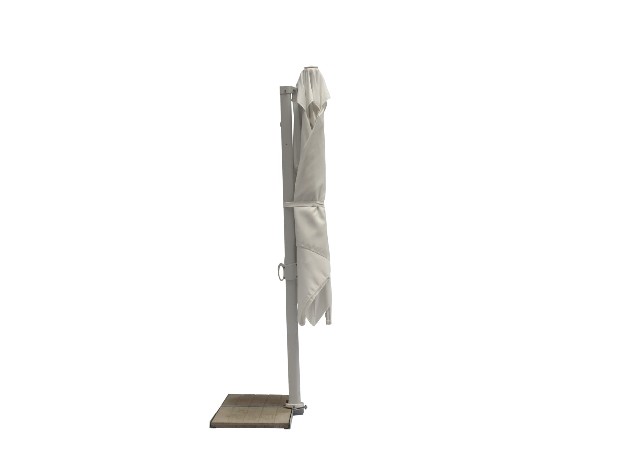 Ombrellone modello trend ice in poliestere uv 50+ con palo laterale in alluminio colore bianco misure 250x250/4