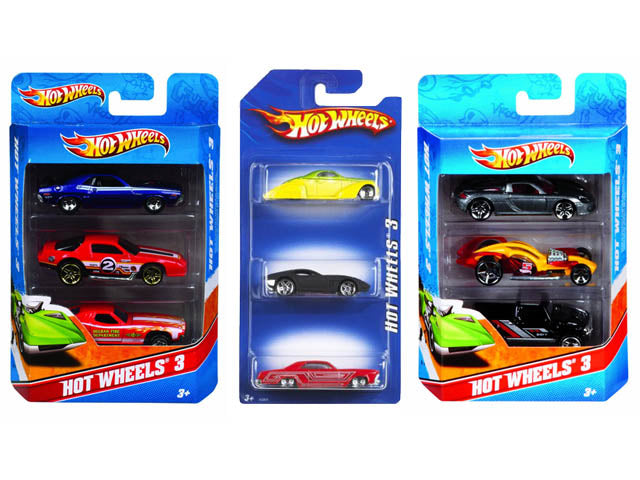 Hot wheels confezione 3 veicoli modelli assortimenti