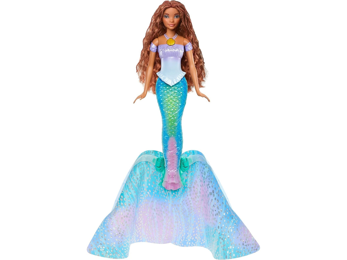 Fashion doll mattel disney ariel bambola trasformabile 2 in 1