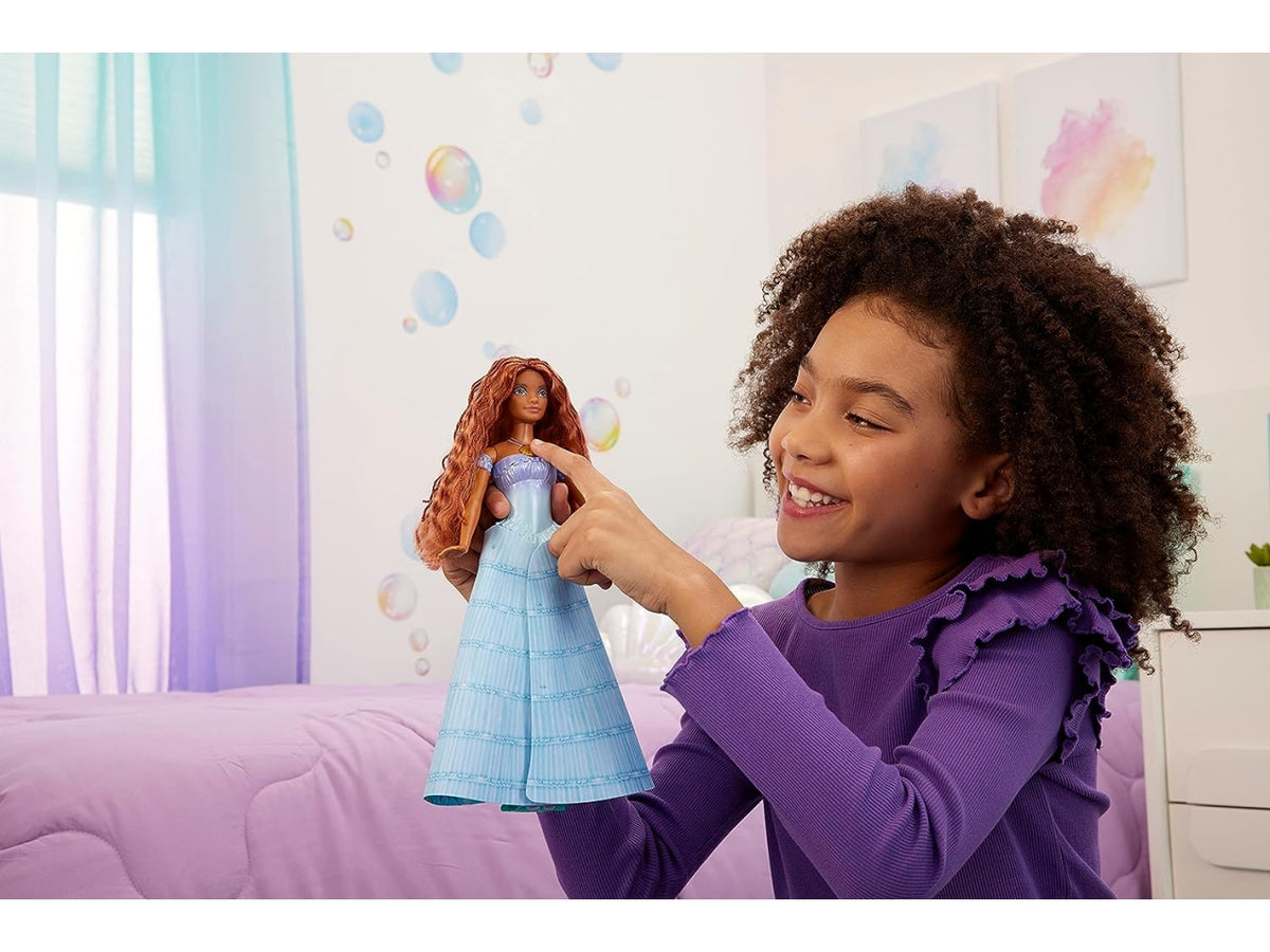 Fashion doll mattel disney ariel bambola trasformabile 2 in 1