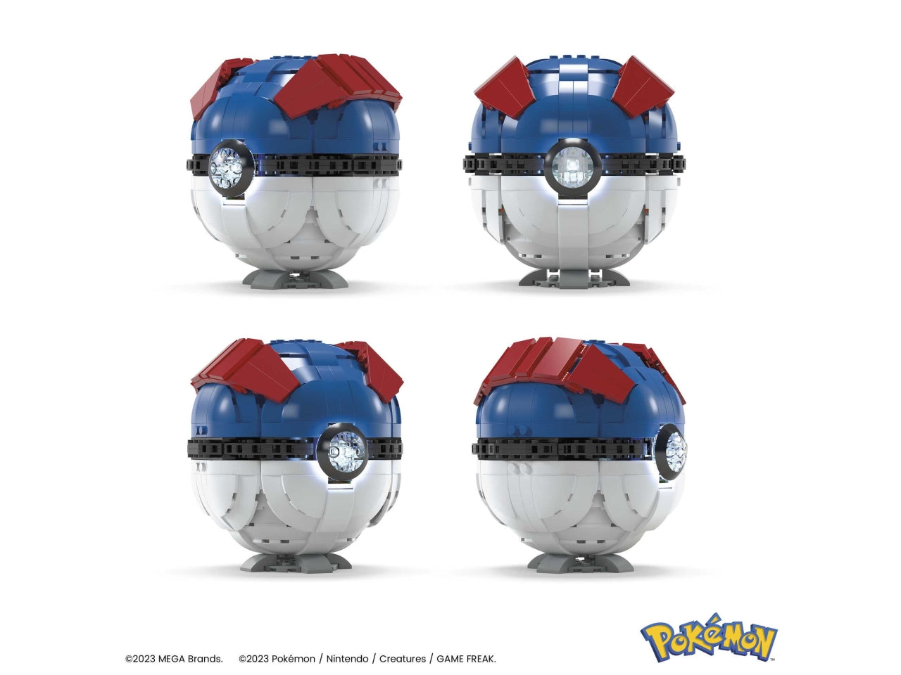 Mega pokeman pokeball gigante da costruire 299 mattoncini